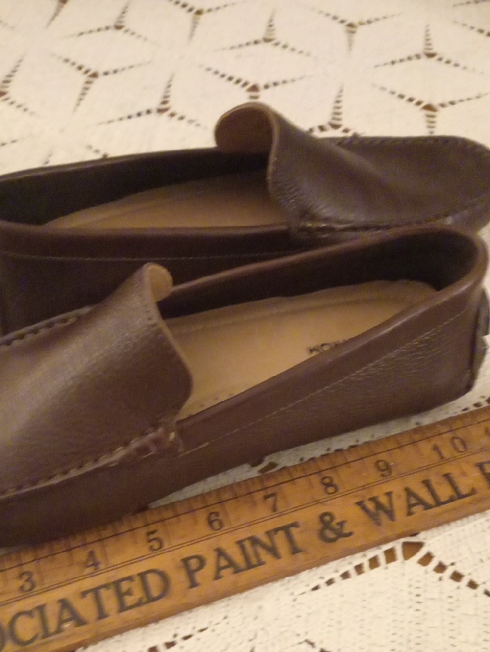 Nordstrom Men's Dark Brown Leather Slip-On Loafers, Driving Shoes